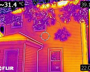 An example photo from a thermal imaging (infrared) home inspection.